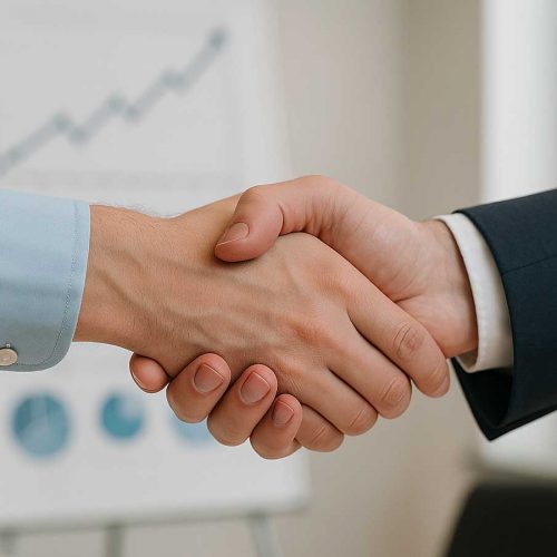 Handschlag zwischen Dienstleister und Kunden
